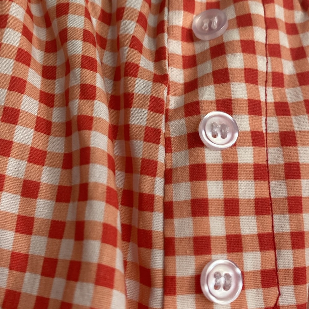 EUC LA GLOW "Coral 🪸 Red❤️ Gingham Check🏁 100% Cotton🙌🏻 Pants" Sz Small - Picture 2 of 10